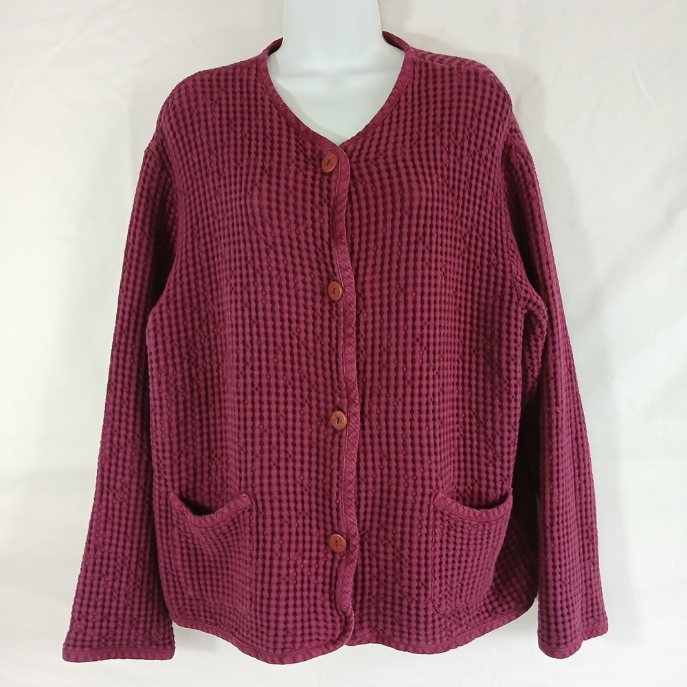 The Teritoy Ahead Jacket Maroon Texture Button Up Sz XL Office Wear Casual Dark